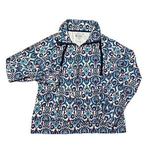 Coolibar Annette 1/2 Half Zip Pullover Long Sleeve UPF 50 Floral Sweater Size L